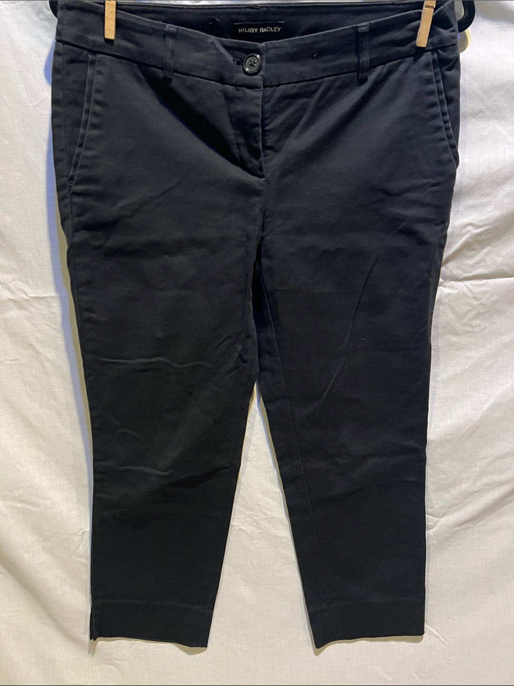 Women Black Slim Stretch Chinos-Size 6